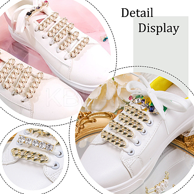 12Pcs 2 Colors Alloy Curb Chain Shoe Decorations FIND-AR0005-34-1