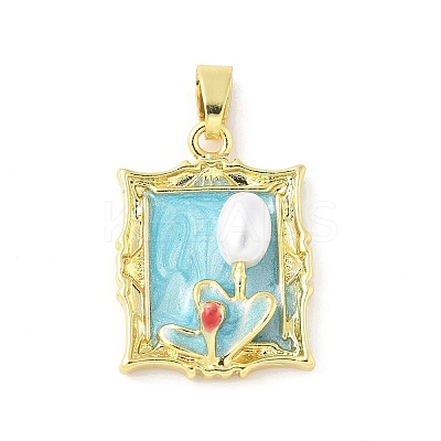 Brass Enamel Pendants KK-Z101-09G-D02-1