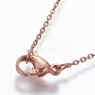 304 Stainless Steel Cable Chain Necklaces LS-NJEW-P248-01RG-1