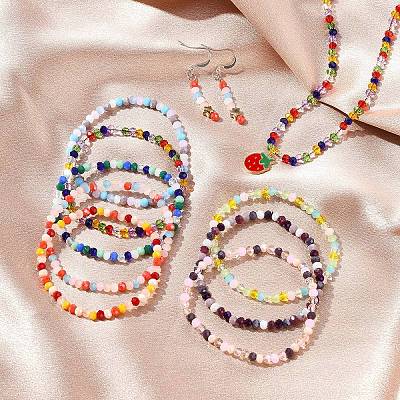 10 Strands 5 Colors Electroplate Glass Beads Strands EGLA-YW0003-89A-1