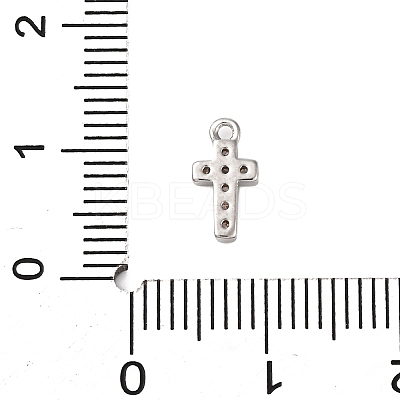 Brass Micro Pave Clear Cubic Zirconia Charms KK-V016-22A-P-1