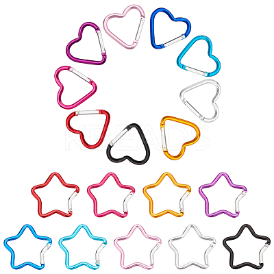 18Pcs 18 Styles Aluminum Alloy Rock Climbing Carabiners AJEW-AN0007-15-1
