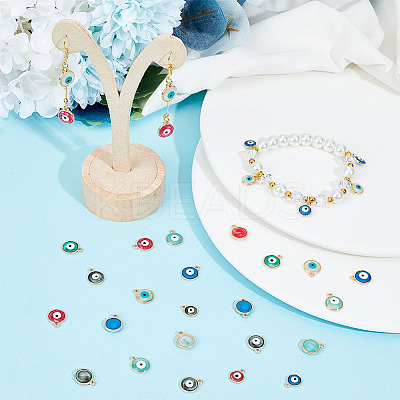 96Pcs 12 Styles Transparent Evil Eye Resin Charms RESI-PH0001-88-1