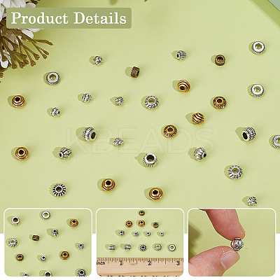 240Pcs 12 Styles Tibetan Style Zinc Alloy Beads FIND-SC0019-96-1