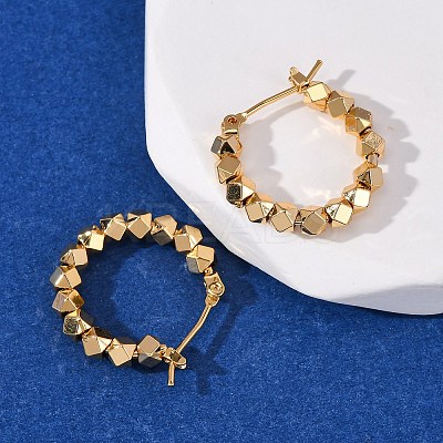 Brass Polygon Hoop Earrings EJEW-A143-08G-1