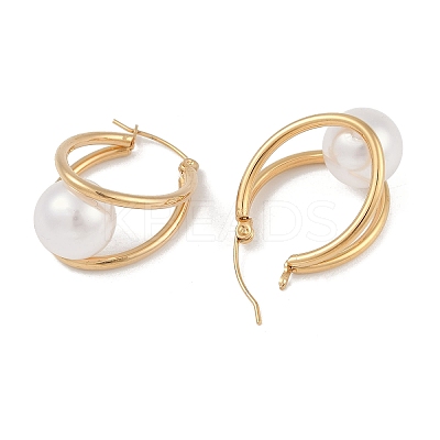 PVD Vacuum Plating 201 Stainless Steel Teardrop Hoop Earrings LS-EJEW-I309-76G-1