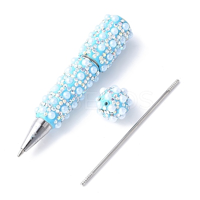 Alloy Beadable Pen AJEW-A066-04F-1