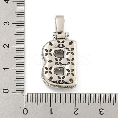 Brass Micro Pave Clear Cubic Zirconia Pendants KK-B099-01P-B-1