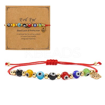 Adjustable Synthetic Fibers with Brass Beaded Red String Bracelets SH4901-2-1