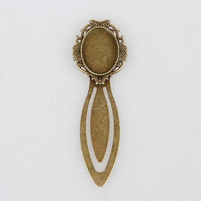 Iron Bookmark Cabochon Settings PALLOY-N0084-23AB-NF-1