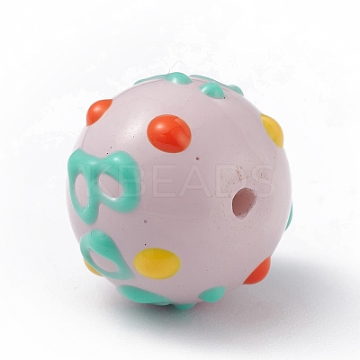 Opaque Painted Glass Beads GLAA-B001-01I-1