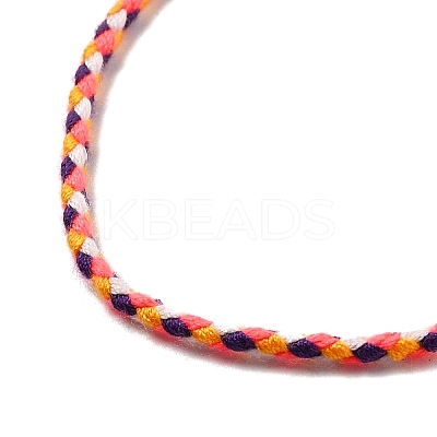 2MM Braided Round Polycotton Cord Necklace Making with Alloy Lobster Claws Clasps and Iron End Chains NJEW-Q031-01D-1