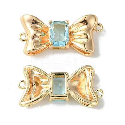 Brass Pave Cubic Zirconia Connector Charms KK-L208-01G-02-1