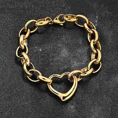 304 Stainless Steel Charm Bracelets LS-BJEW-Q050-02G-1