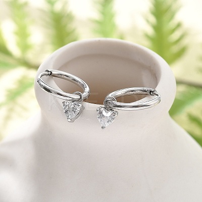 304 Stainless Steel Micro Pave Cubic Zirconia Hoop Earrings STAS-R004-03P-02-1