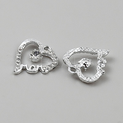 Alloy Crystal Rhinestone Pendants ALRI-WH0001-16S-1