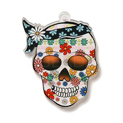 Halloween Theme Printed Acrylic Pendants OACR-Q056-01B-1