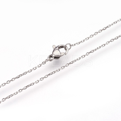 Non-Tarnish 304 Stainless Steel Cable Chain Necklaces NJEW-G313-16P-1