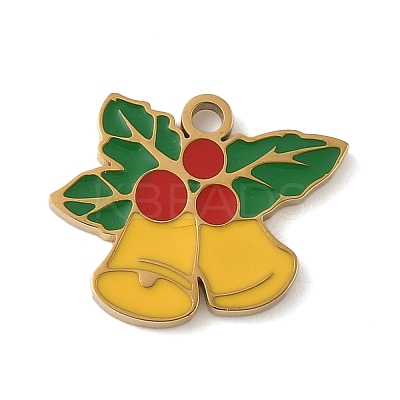 Christmas Themes 304 Stainless Steel Enamel Charms LS-STAS-K312-04D-G-1