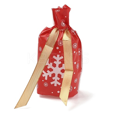 Christmas Snowflake Plastic Packing Pouches Drawstring Bags ABAG-Q053-03H-1