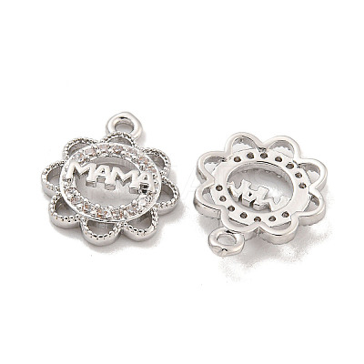 Mother's Day Brass Micro Pave Clear Cubic Zirconia Pendants KK-Z044-13P-1