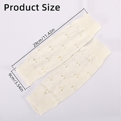 Warm Knitted Acrylic Fiber Heart Half Sleeve Gloves PW-WGC2DC6-03-1