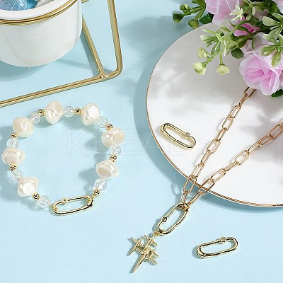 4Pcs Rack Plated Brass Micro Pave Clear Cubic Zirconia Clasps KK-SC0005-70-1