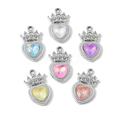 UV Plating Alloy Glass Pendants FIND-K032-10P-1