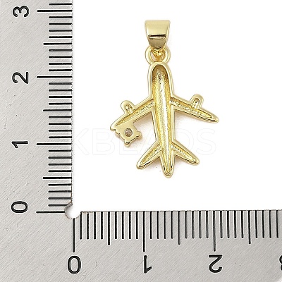 Plane Rack Plating Brass Micro Pave Cubic Zirconia Pendants KK-Z074-20G-1