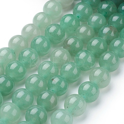 Natural Green Aventurine Beads Strands X-G-G099-12mm-17-1
