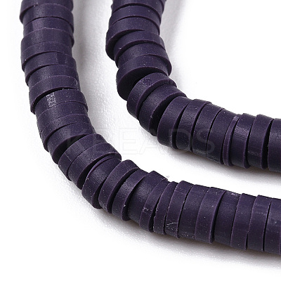 Flat Round Handmade Polymer Clay Bead Spacers CLAY-R067-4.0mm-04-1