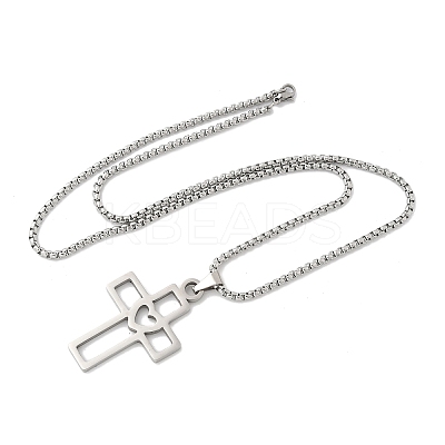 201 Stainless Steel Pendant Necklaces NJEW-D307-02P-D-1