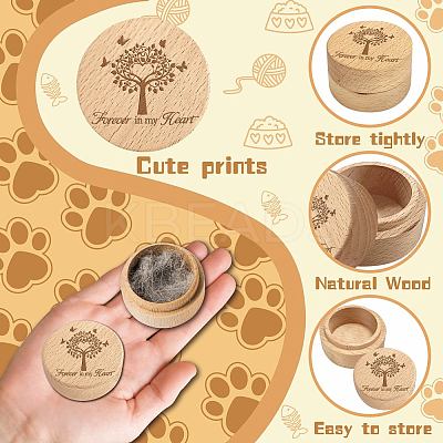 1Pc Beech Wood Engraved Pet Hair Keepsake Boxes CON-CN0001-16E-1