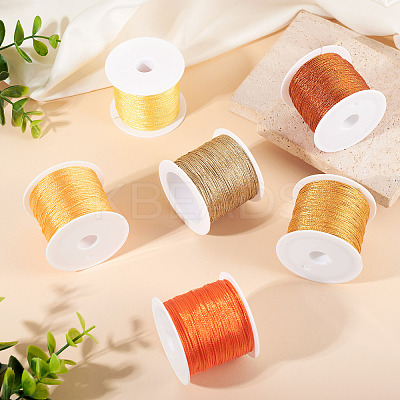 6 Rolls 6 Colors 6-Ply Polyester Metallic Thread OCOR-TA0003-13-1