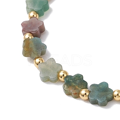 Natural Indian Agate Beads Stretch Bracelets for Women BJEW-JB11768-01-1