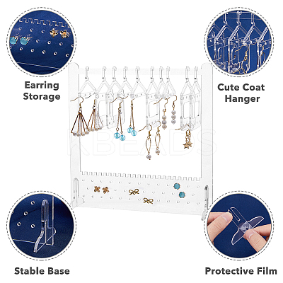 1 Set Transparent Acrylic Earring Hanging Display Stands EDIS-FH0001-09-1