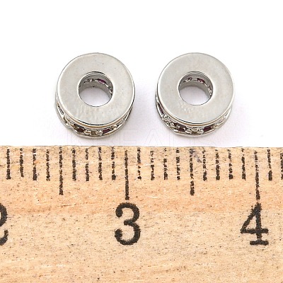 Rack Plating Brass Micro Pave Cubic Zirconia Spacer Beads KK-F089-39B-P02-1
