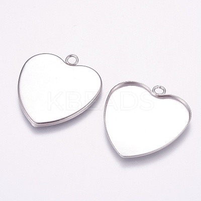 Tarnish Resistant 304 Stainless Steel Pendant Cabochon Settings STAS-E144-076B-1