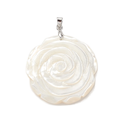 Natural White Shell Pendants BSHE-E029-03P-01-1