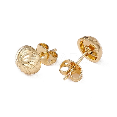 Rack Plating Brass Half Round with Vortex Stud Earrings for Women EJEW-F294-02G-1