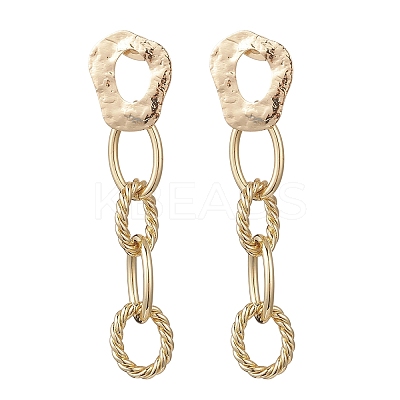 Brass Oval Dangle Stud Earrings EJEW-JE06686-1