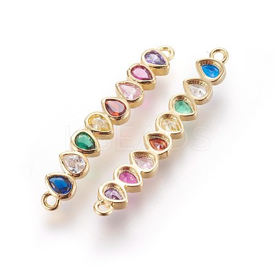 Brass Micro Pave Cubic Zirconia Links ZIRC-L076-006G-NR-1