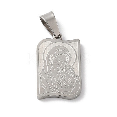 Non-Tarnish Mother's Day Theme 304 Stainless Steel Pendants STAS-D069-01A-P-1