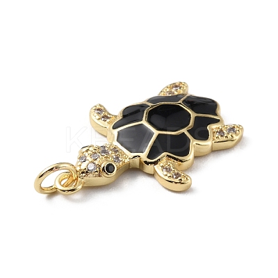 Rack Plating Brass Micro Pave Cubic Zirconia Pendants KK-C021-01G-1