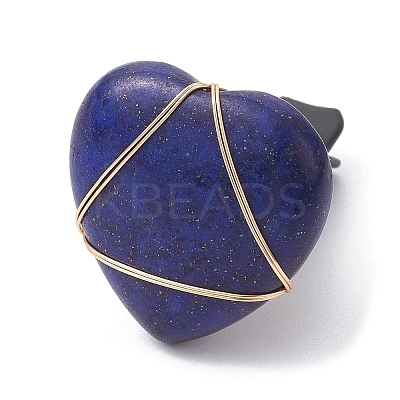 Mixed Natural Gemstone Car Air Vent Clips JEWB-BR00140-1