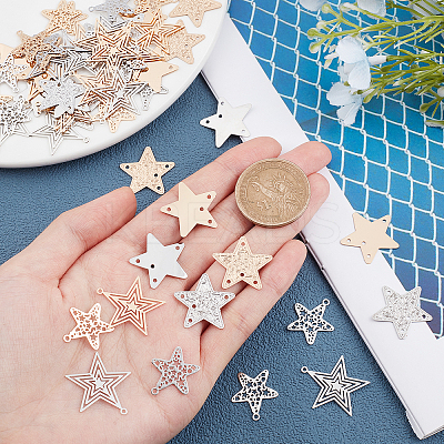 60Pcs 3 Style Brass Pendants KKC-FH0001-01-1
