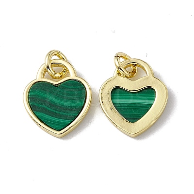 Natural Malachite Heart Charms G-G977-05G-04-1