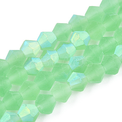 Imitate Austrian Crystal Bicone Frosted Glass Beads Strands EGLA-A039-T6mm-MB24-1