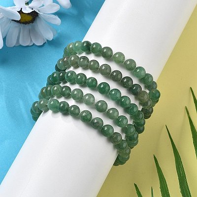 Natural Green Aventurine Beaded Stretch Bracelets BJEW-Q692-50-8mm-1