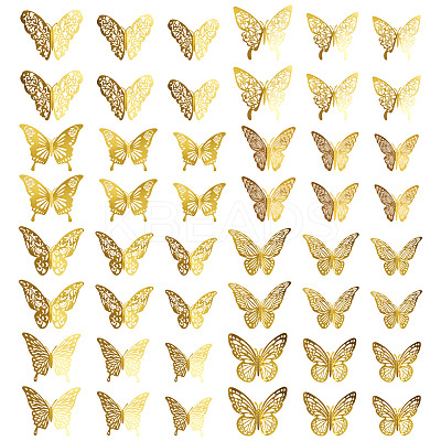 96Pcs 8 Styles PET 3D Butterfly Wall Stickers DIY-TA0013-12A-1